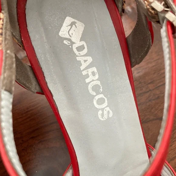 Argentine Tango Darcos Red and Tan Women's Heels 39 - Picture 2 of 10